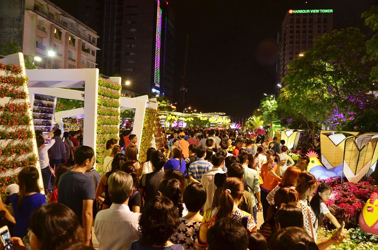 Anh: Bien nguoi chen kin duong hoa Nguyen Hue dem can Tet-Hinh-9